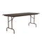 Correll Rectangle Commerical Folding Utility Table, 24" W, 72" L, 29" H, Melamine Laminate Top, Walnut CF2472M-01 - alternate 3